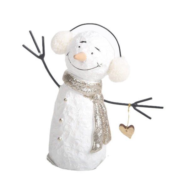Snögubbe med öronpuffar