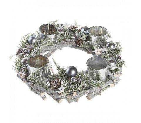 Adventsljusstake med Krans 30cm - The Christmas Store - Sverige