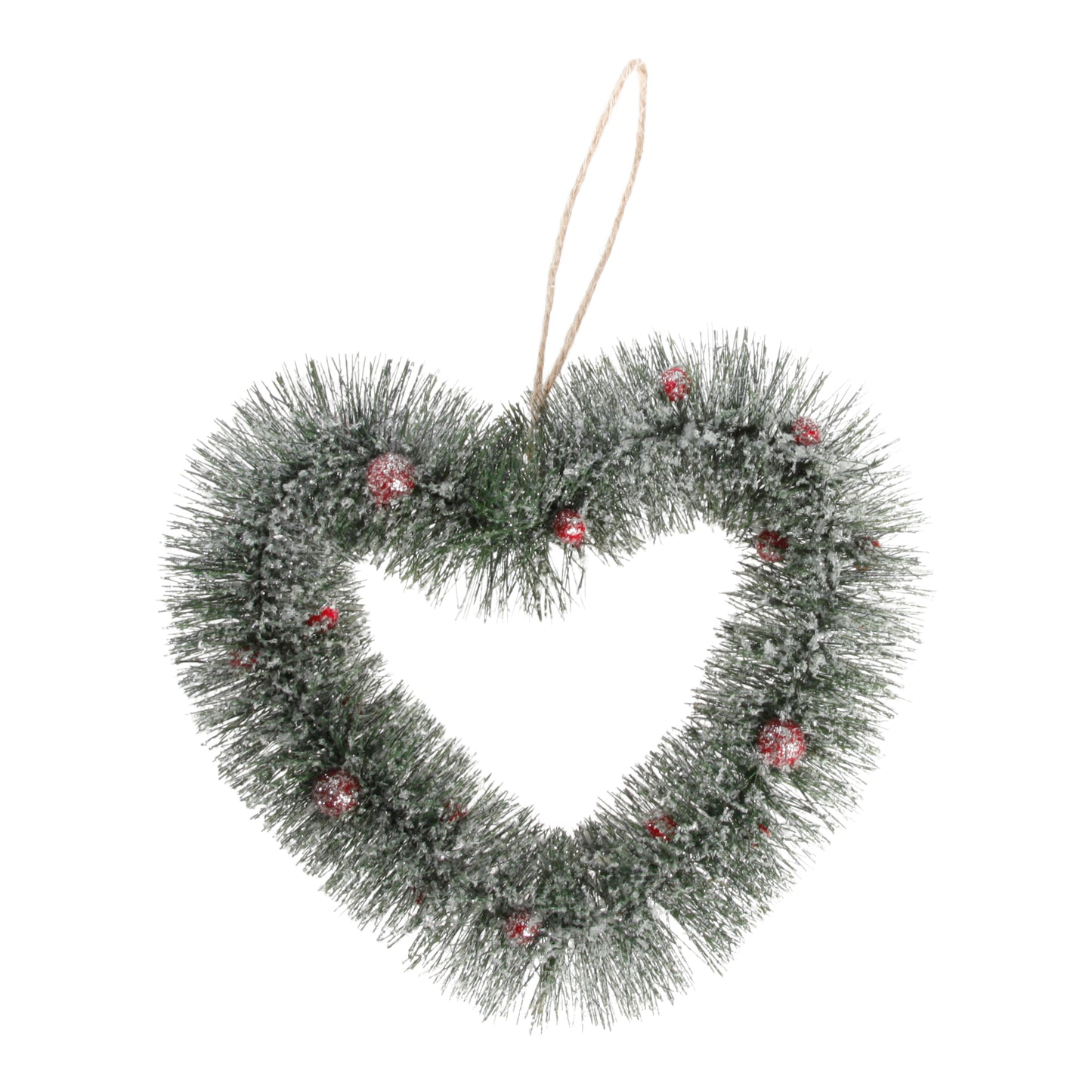 Krans - Hjärta grön med röda bär