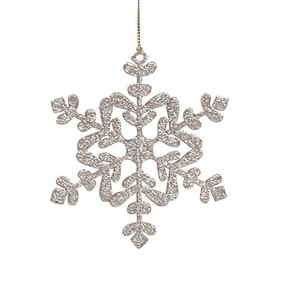 Snöflinga Glitter vit/silver 10cm - Handla Julpynt Online - Köp Juldekorationer - Billigt Julpynt - Fint Julpynt - Klassiskt Julpynt - Köp Julsaker - Beställ Julpynt - Beställa Julsaker - Hitta Julpynt - Juldekorationer Online - Handla Julgranspynt