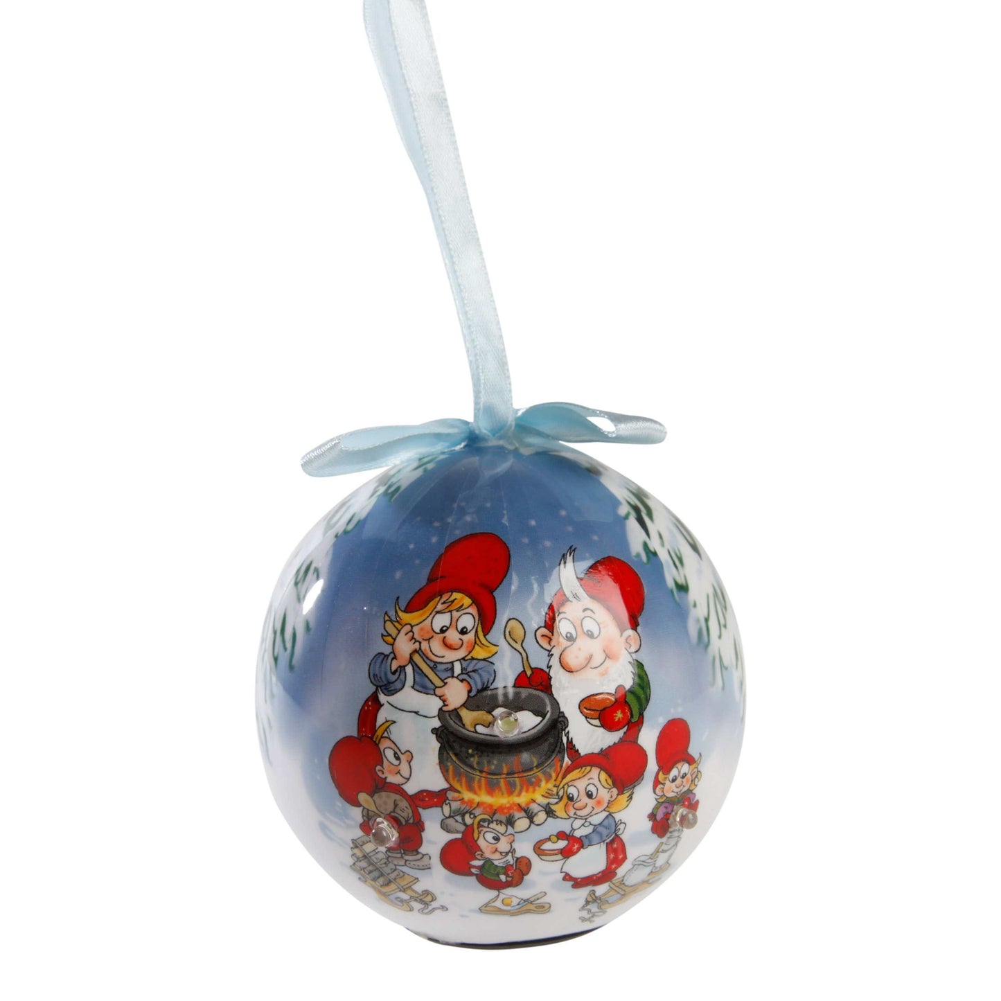 Julkula 'Tomtepar vid grytan' LED - The Christmas Store - Sverige
