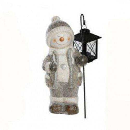 Snögubbe m ljuslykta 29cm - The Christmas Store - Sverige