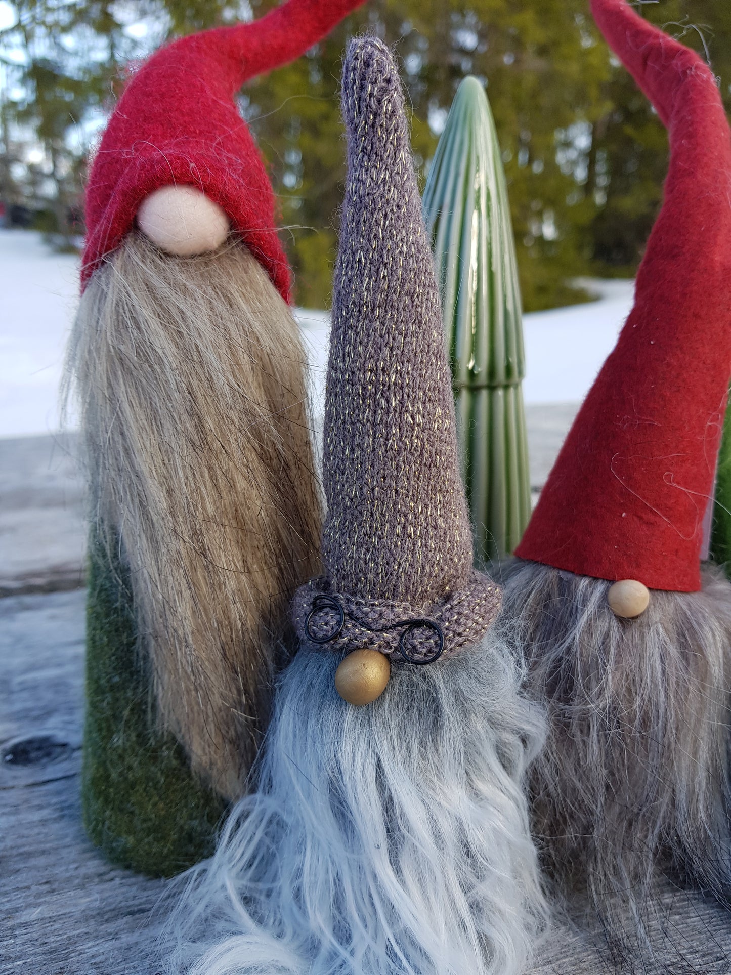 Grå Tomte med Glasögon - 15cm