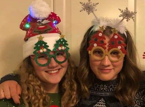 Mössa med blinkande julmotiv ren, LED ljus