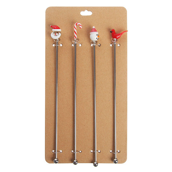 Omrörare Julmotiv 4-Pack