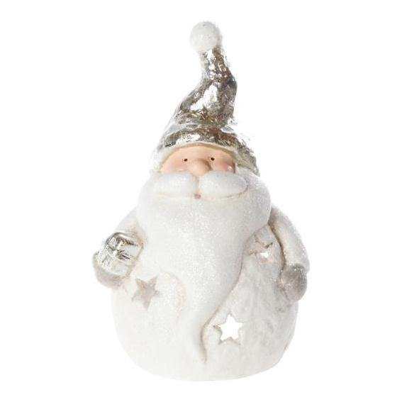 Tomte vit m silverluva 22cm - The Christmas Store - Sverige
