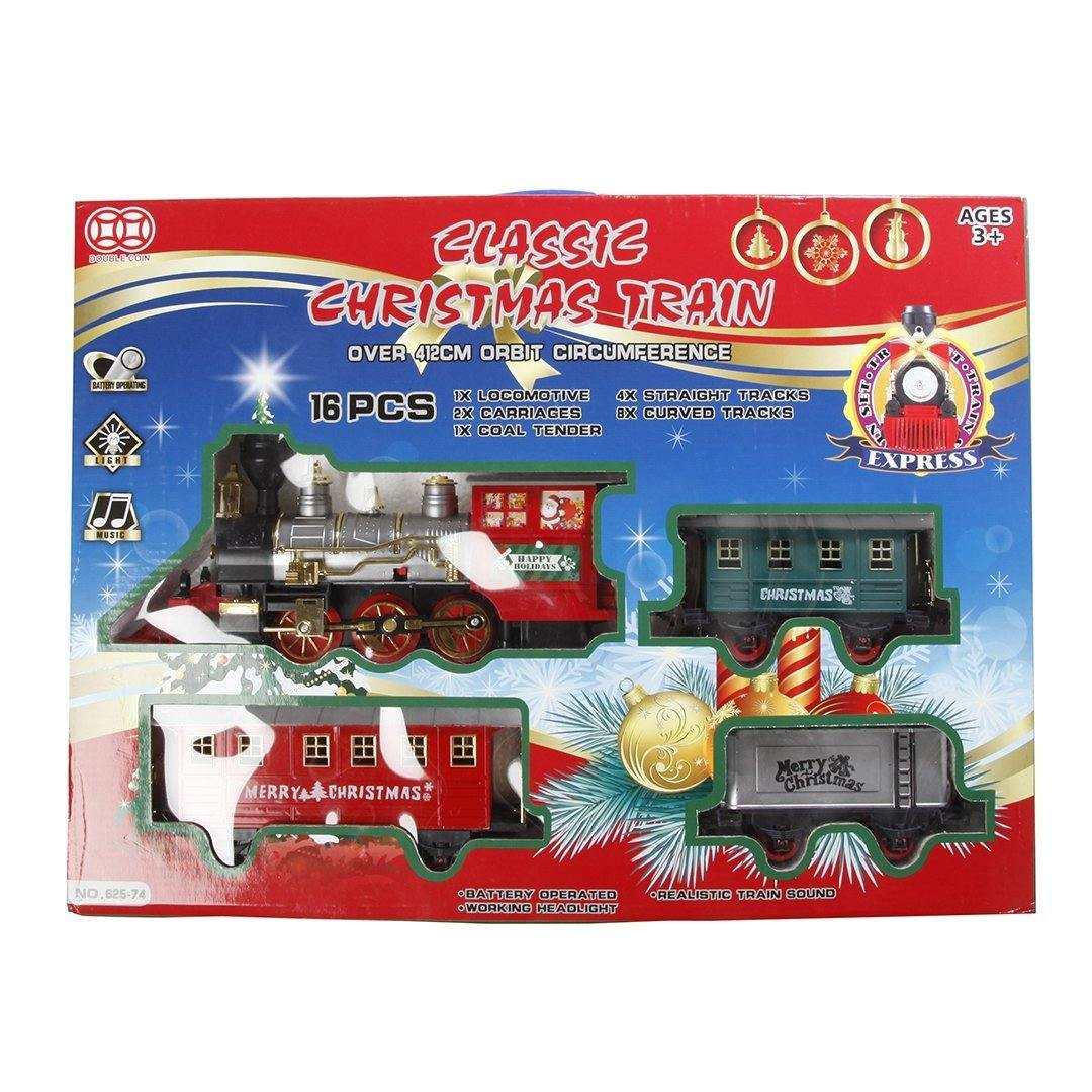 Tågset lok, 3 vagnar och räls - The Christmas Store - Sverige