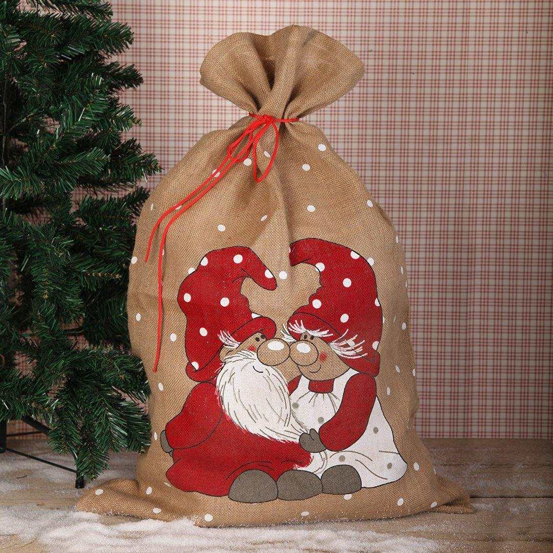 Julklappssäck i juteväv - The Christmas Store - Sverige