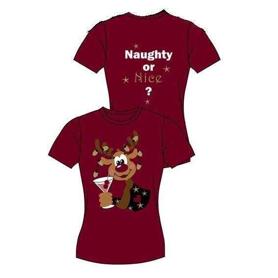Jul T-shirt Dam vinröd - The Christmas Store - Sverige