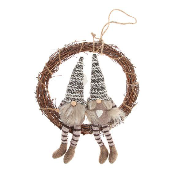 Krans med Tomtar 30cm - The Christmas Store - Sverige