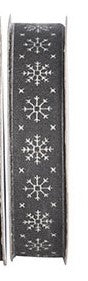 Julklappsband svart/vit 5M