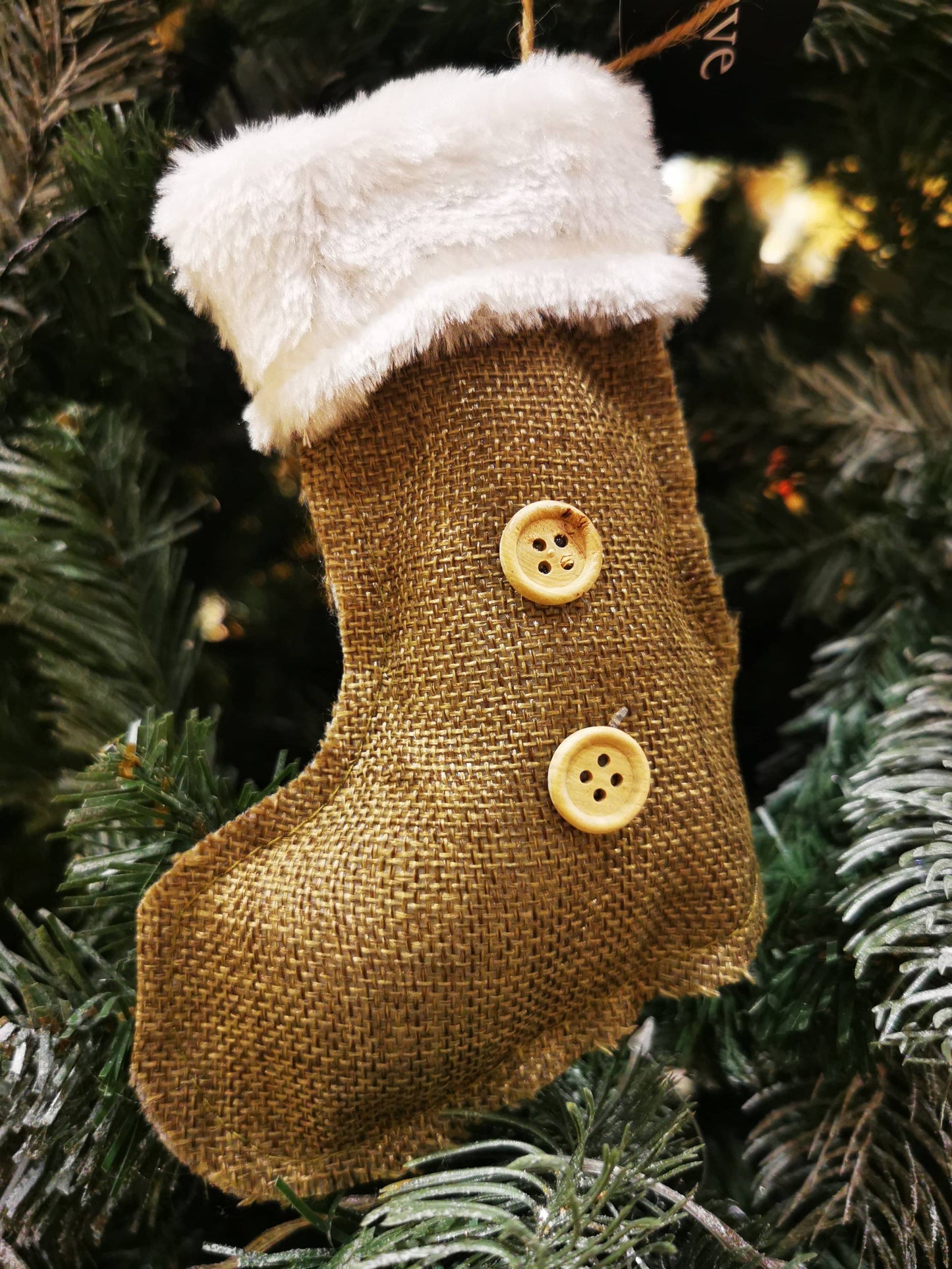 Rustik Julstrumpa i Jute - 16cm