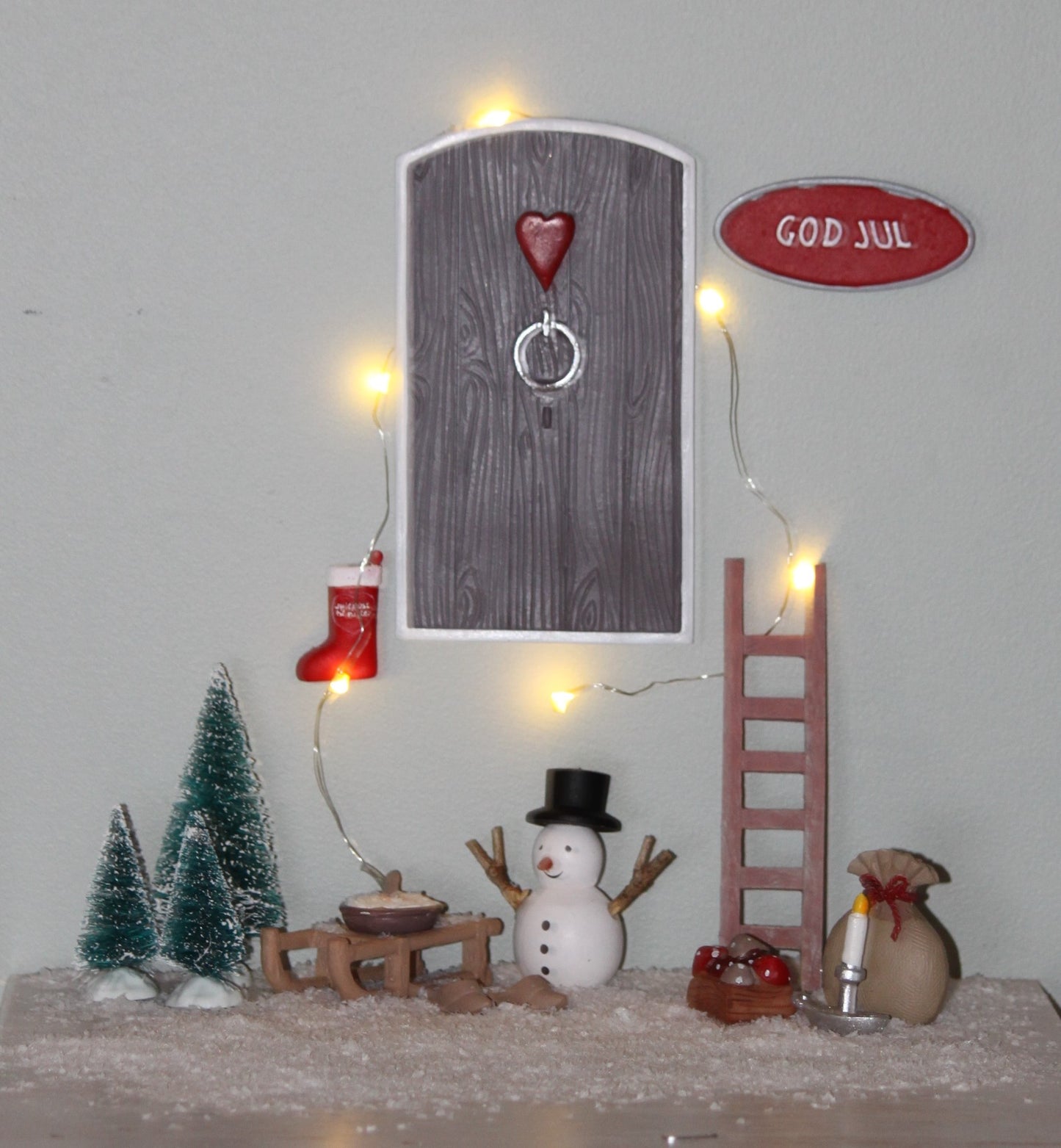 God Jul Skylt till Nissedörr