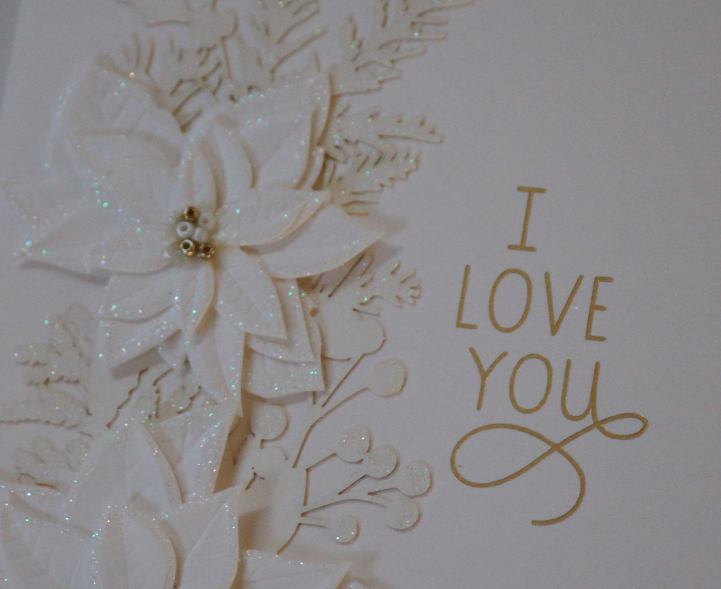 3D Vykort - Vinterblommor - I Love You