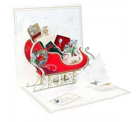 3D Pop-Up Kort - Elegant Slädtur - Julkort - The Christmas Store - Sverige