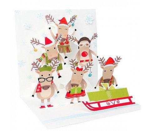 3D Pop-Up Kort - Gulliga Renar - Julkort - The Christmas Store - Sverige