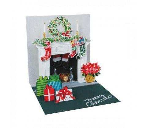 3D Pop-Up Kort - Framför Öppna Spisen - Julkort - The Christmas Store - Sverige