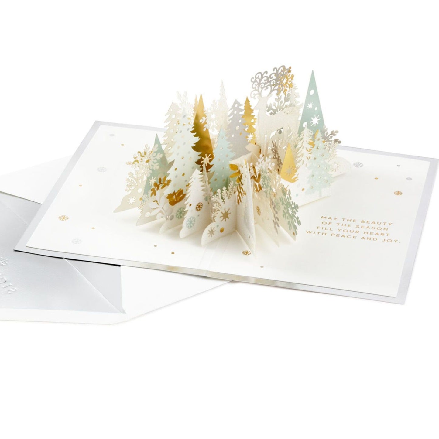 3D Pop-Up Kort - Glittrande Vinterskog - Julkort