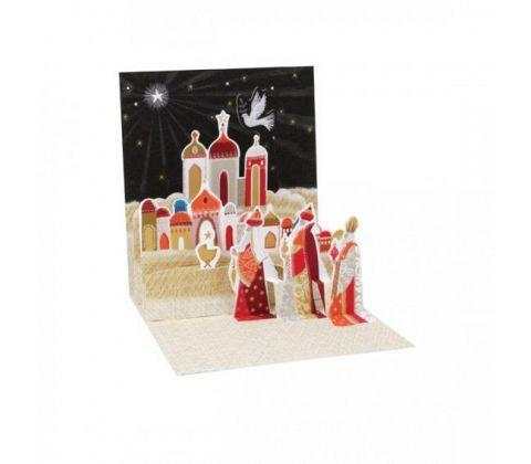 3D Pop-Up Kort - De Tre Vise Männen - Mini Julkort - The Christmas Store - Sverige