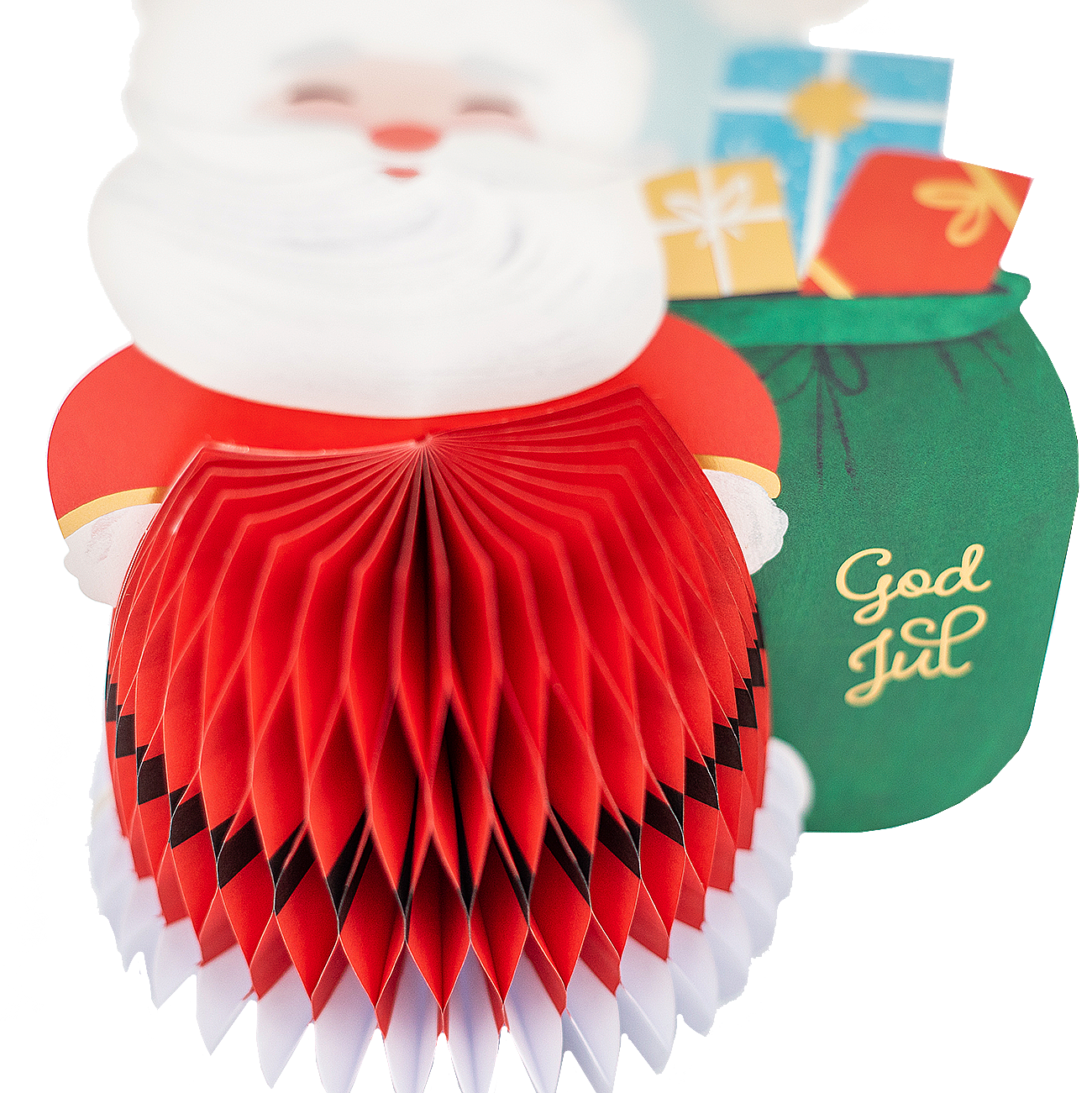 Julkort Tomte Pompom Pop-up 21cm