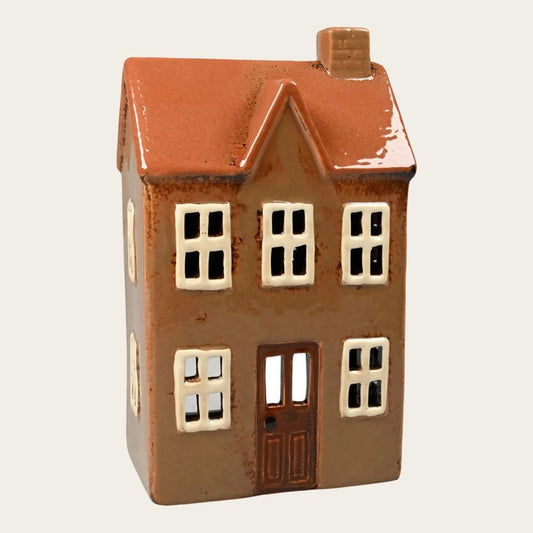 Keramikhus ljusbrunt H 16cm