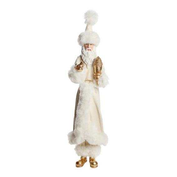 Tomte vit med fågelbord 46cm - The Christmas Store - Sverige