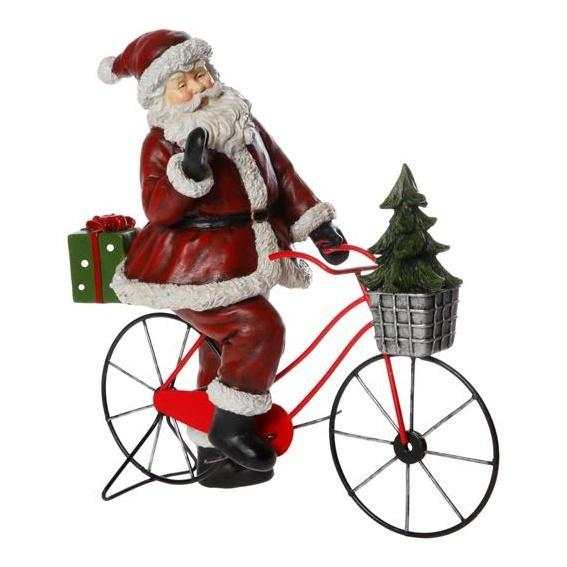 Tomte på Cykel 30cm - The Christmas Store - Sverige