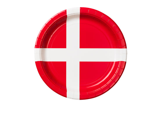 Tallrik Danska Flaggan 8-Pack