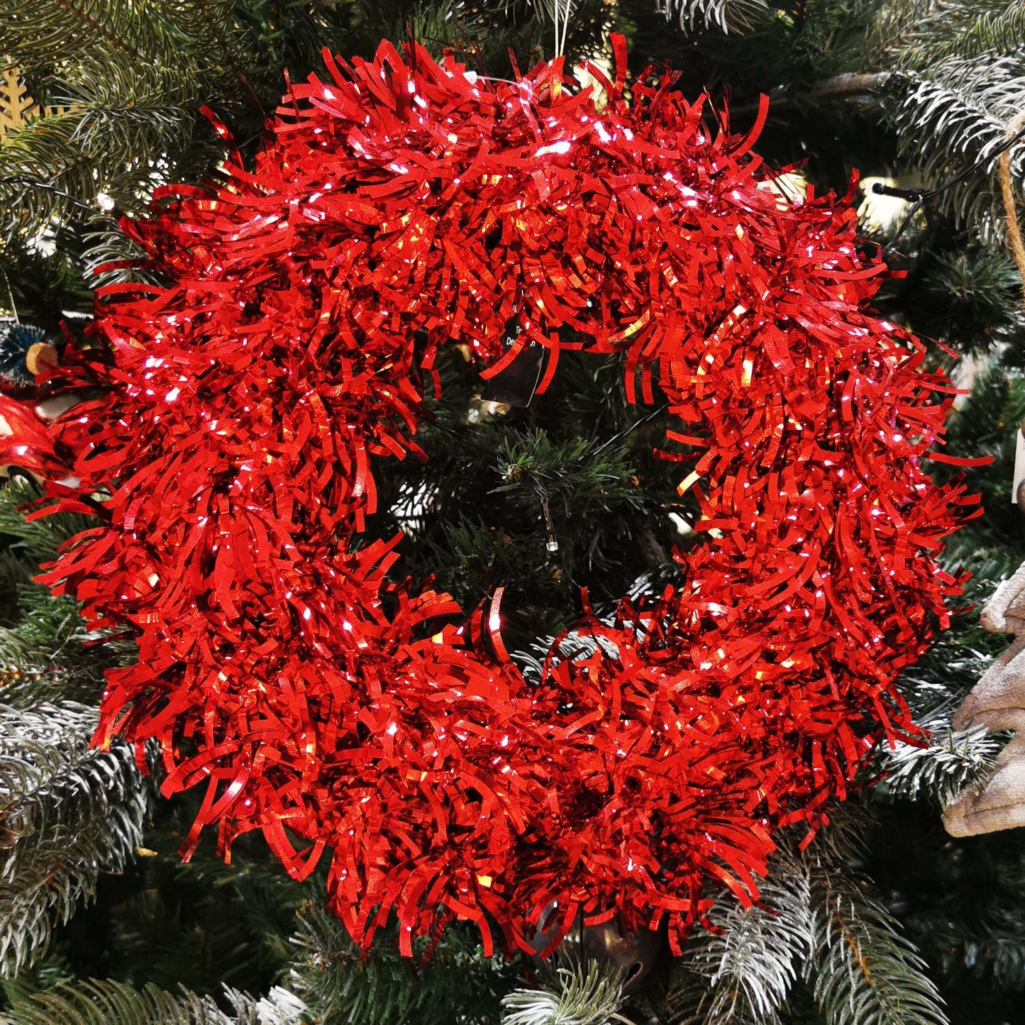 Julkrans röd glitter 28cm - The Christmas Store - Sverige